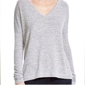 Rag & Bone Theo V Neck Long Sleeve Pullover Knit Heather Tee